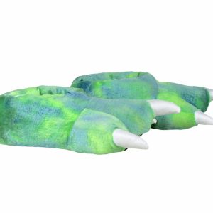 Cozy Green Dinosaur Feet Slippers - Perfect Gift for Halloween, Christmas, Valentine