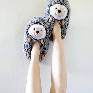 Cozy Hedge Hugs Fuzzy Slippers - Perfect Gift for Halloween, Christmas, Valentine