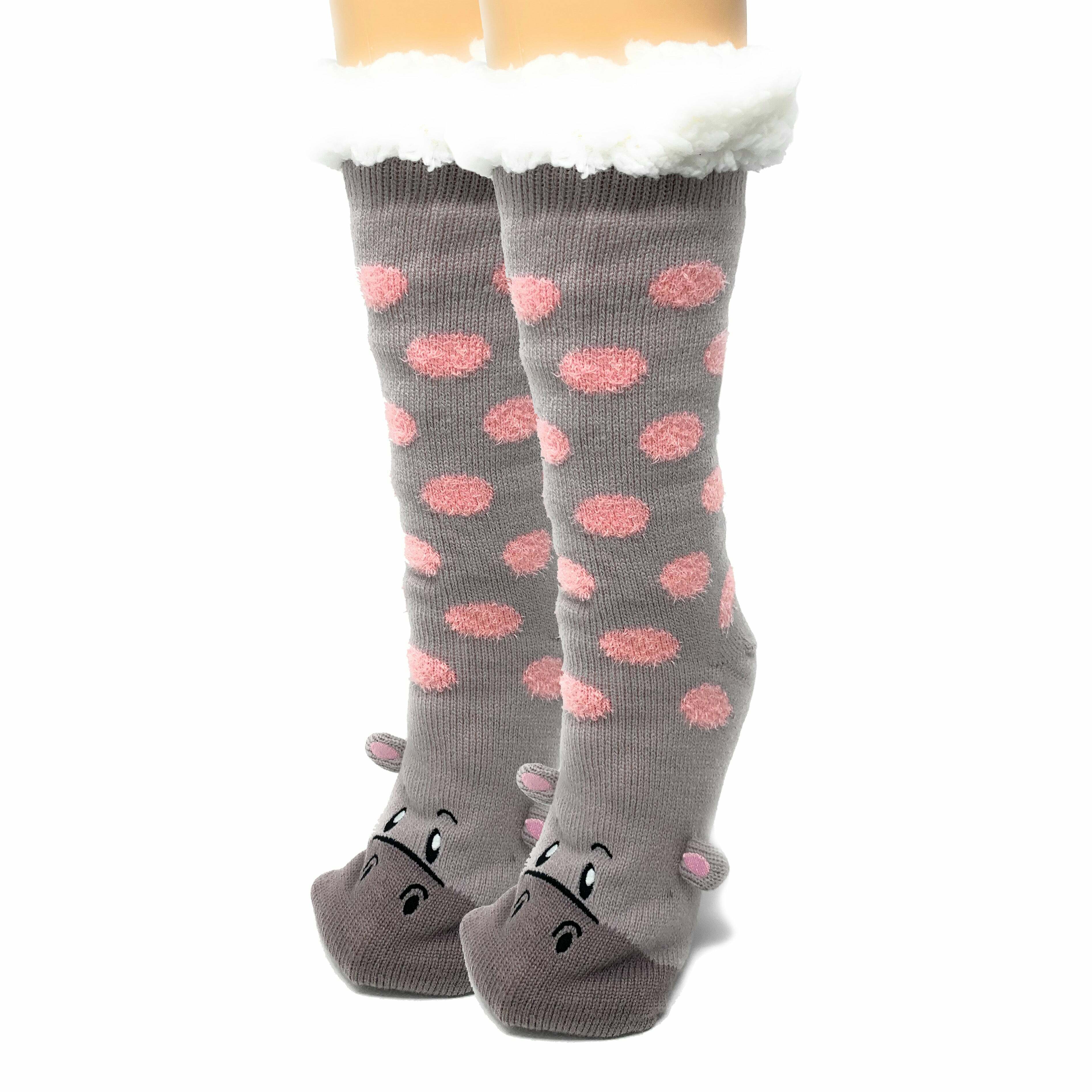 Cozy Hippo Slipper Socks - Perfect Gift for Halloween, Christmas, Valentine