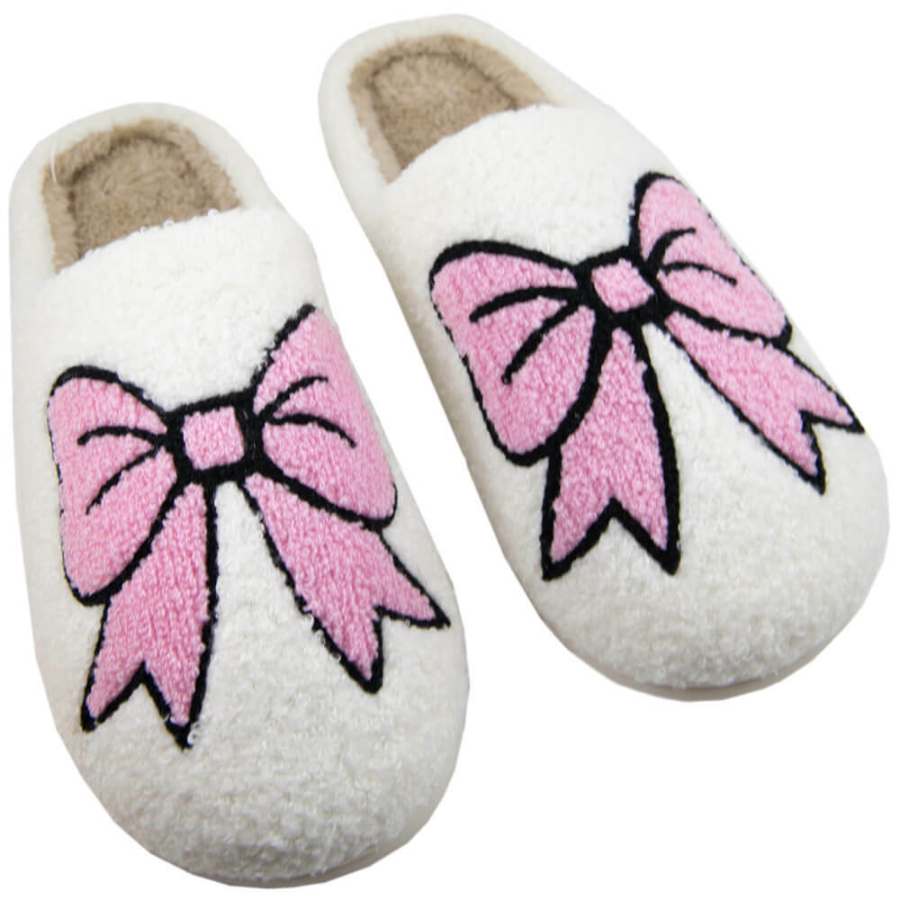 Cozy Light Pink Bow Slippers - Perfect Gift for Loved OnesHoliday Season