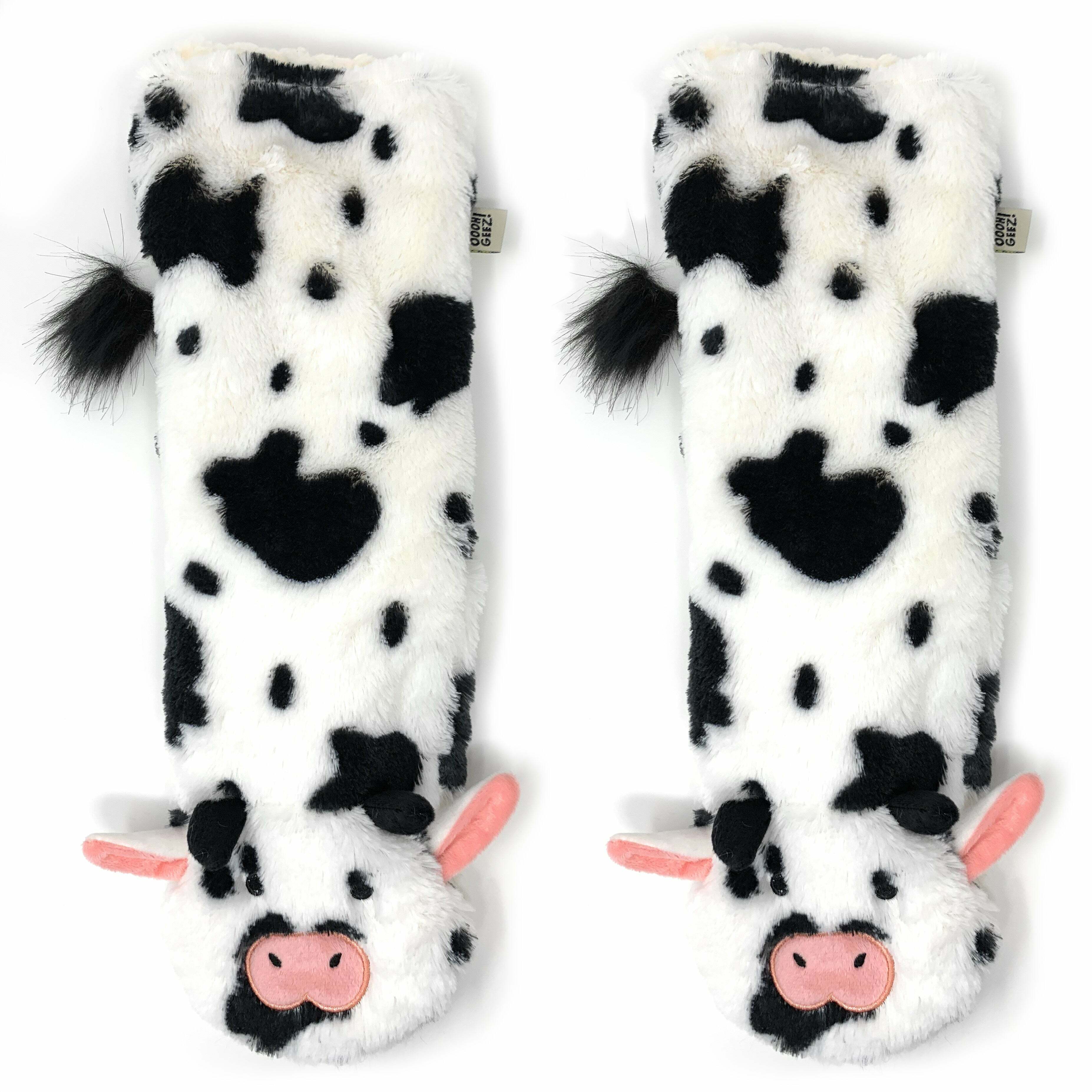 Cozy Moo Moo Plush Slipper Socks - Perfect Gift for Halloween, Christmas, Valentine