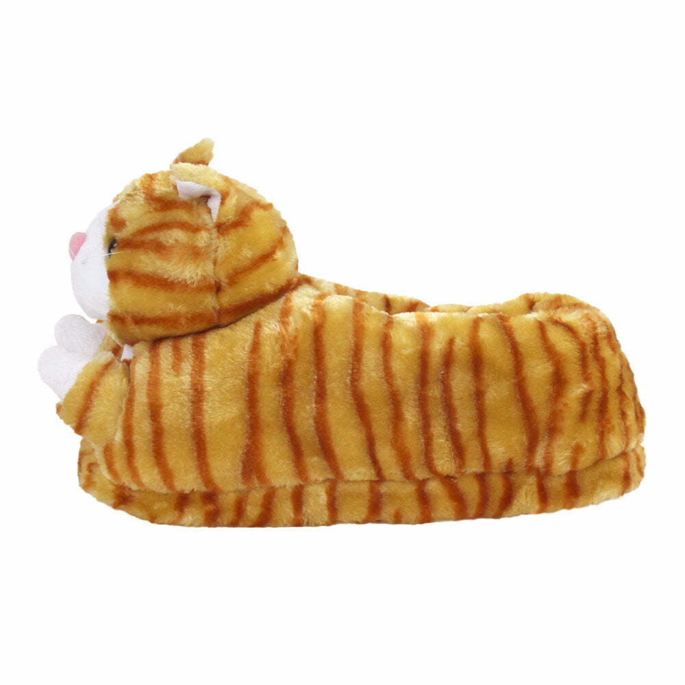 Cozy Orange Tabby Cat Slippers - Perfect Gift for Halloween, Christmas, Valentine