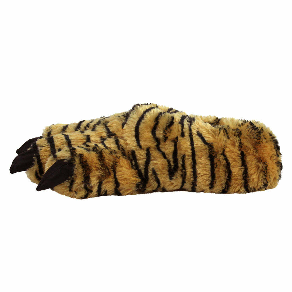 Cozy Orange Tiger Paw Slippers - Perfect Gift for Halloween, Christmas, Valentine