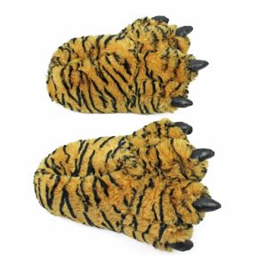 Cozy Orange Tiger Paw Slippers - Perfect Gift for Halloween, Christmas, Valentine