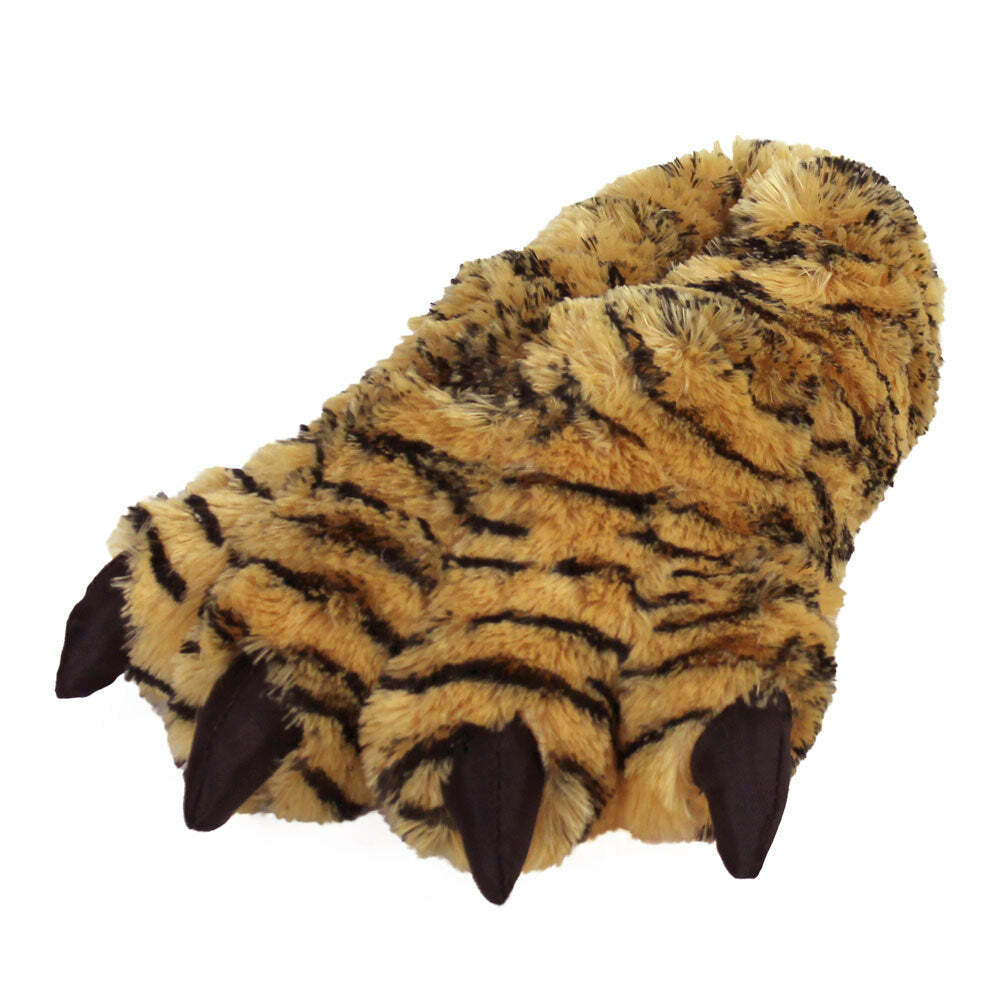 Cozy Orange Tiger Paw Slippers - Perfect Gift for Halloween, Christmas, Valentine