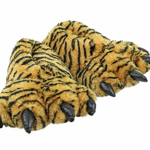 Cozy Orange Tiger Paw Slippers - Perfect Gift for Halloween, Christmas, Valentine