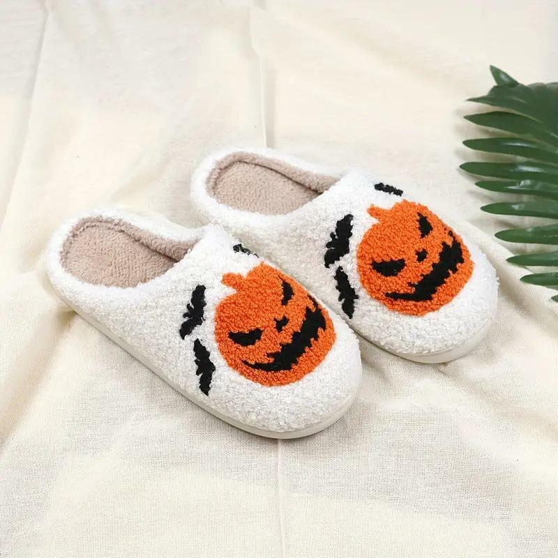 Cozy Pumpkin Slippers for Halloween and Christmas - Perfect Gift for Your Loved Ones