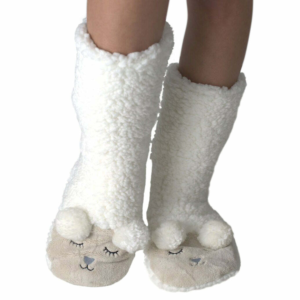 Cozy Sheepish Plush Slipper Socks - Perfect Gift for Halloween, Christmas, Valentine