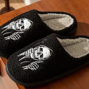 Cozy Skull Face Slippers for Women and Couples - Perfect Holiday Gift for Halloween and Christmas