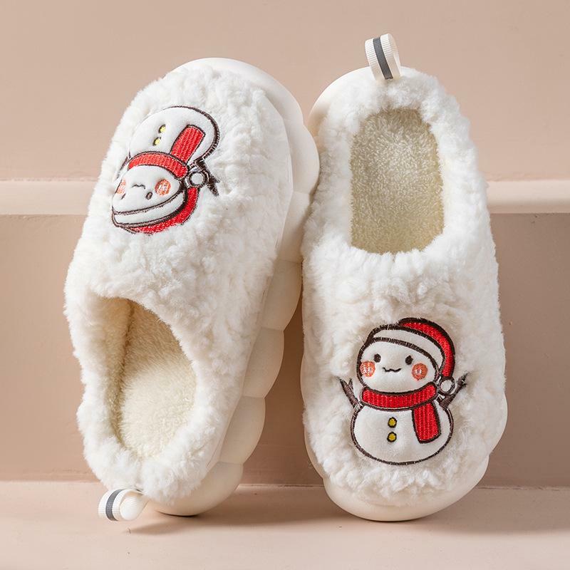 Cozy Snowman Plush Slippers for Men and Women - Perfect Holiday Gift for Christmas and Winter