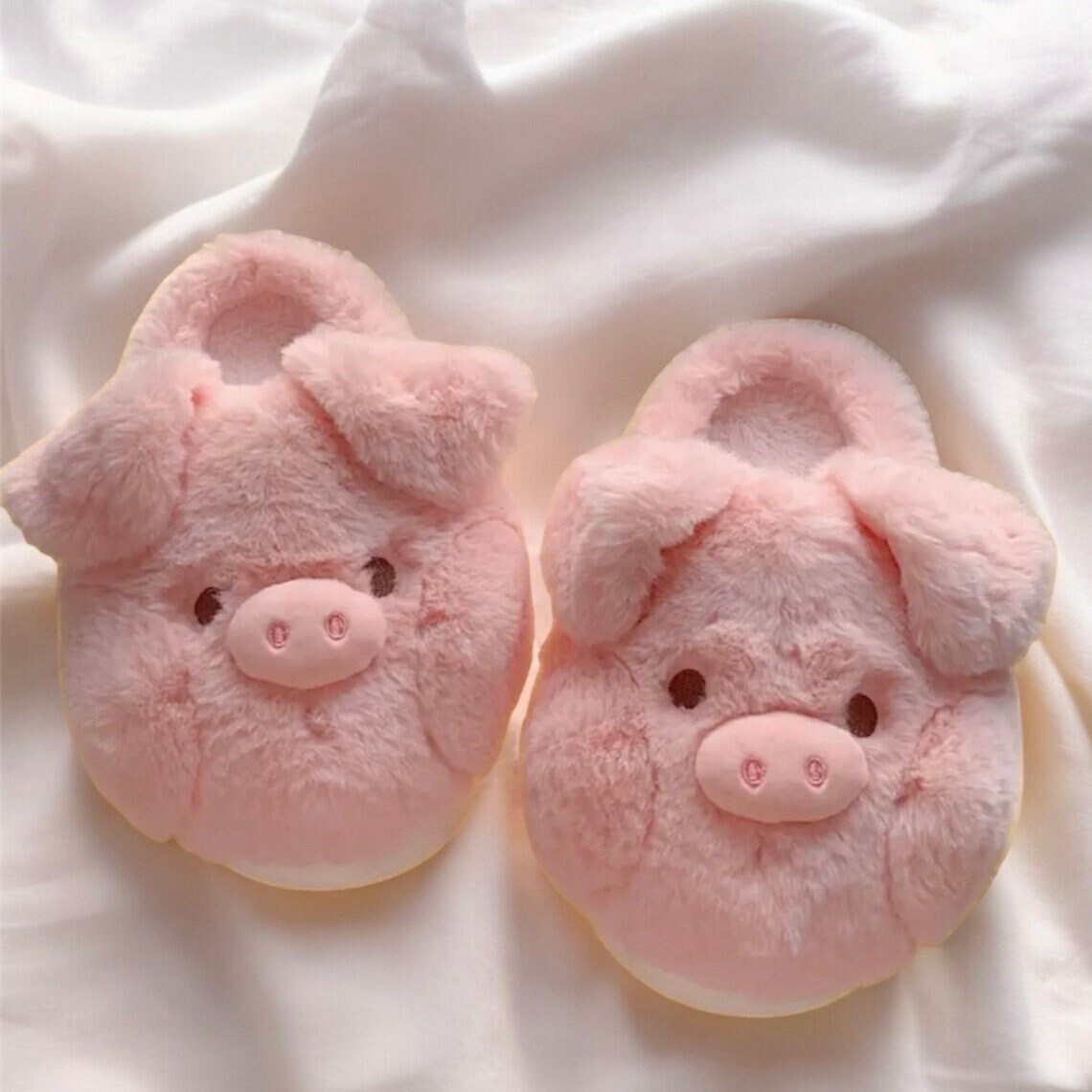 Cute Cartoon Piggy Fuzzy Slippers for Cozy Comfort at Home - Perfect Gifts