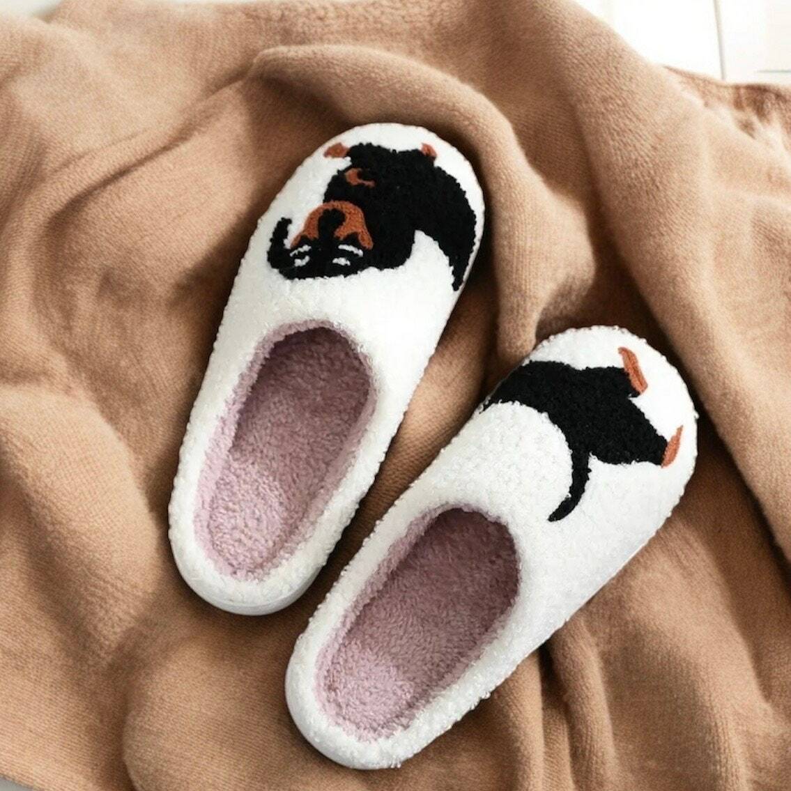 Cute Dachshund Fuzzy Slippers for Women and Men - Fluffy Cartoon Dog Home Slippers, Perfect Gifts