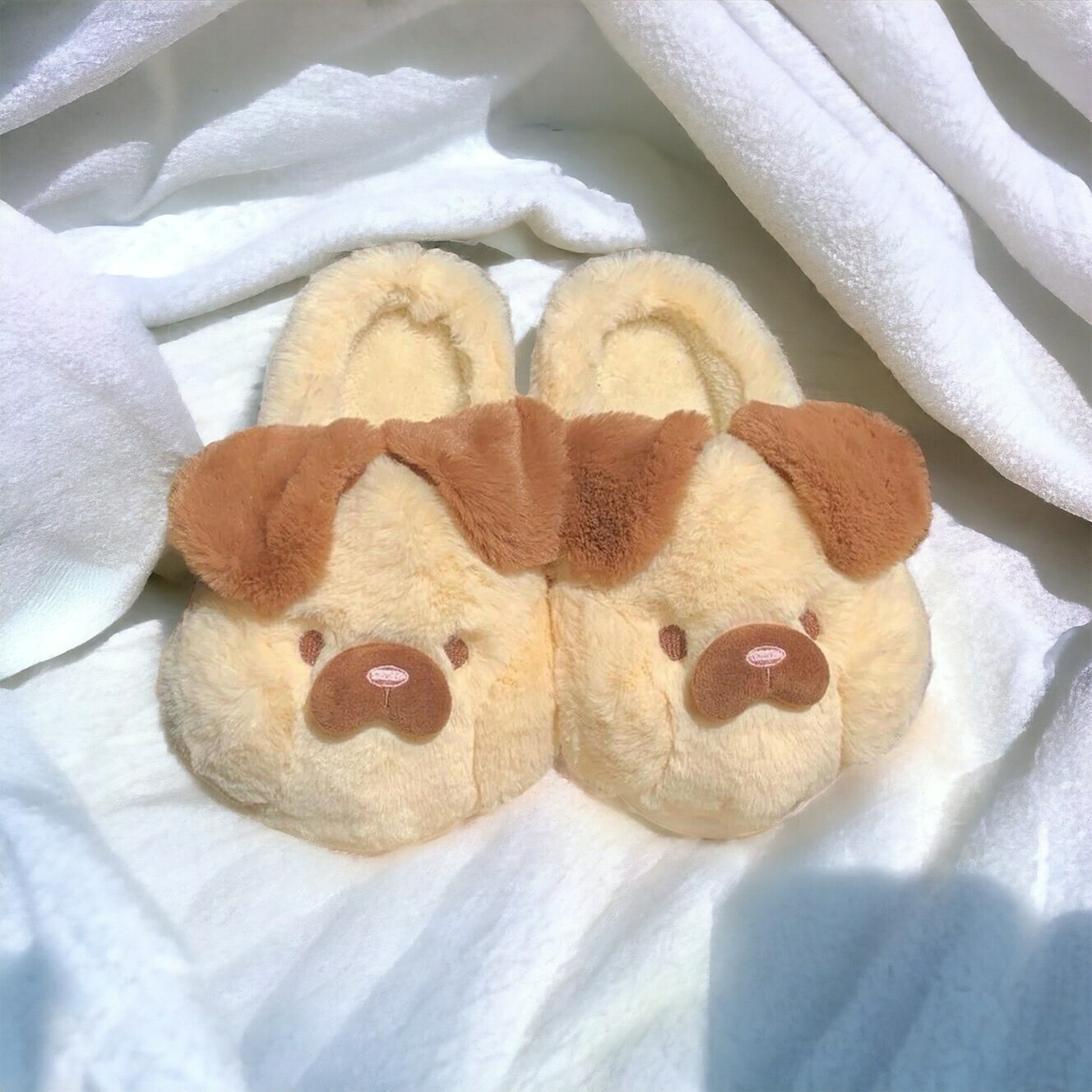 Cute Fluffy Dog Cartoon Slippers for Women and Men - Perfect Gifts like Christmas