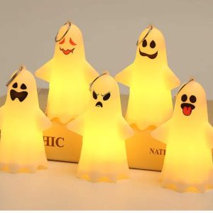 Cute Ghost LED Hanging Lamp - Spooky Pumpkin Lantern & Ghost Pendant for Halloween Decor and Gifts