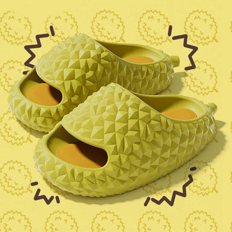 Durian-Themed Slippers: Unique Gift for LoversHoliday Season - Halloween, Christmas, Valentine