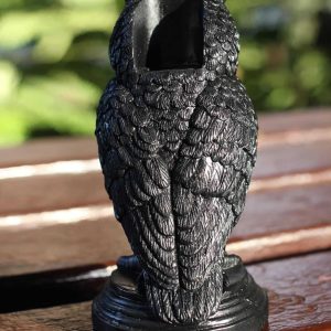 Gothic Crow and Owl Candle Holder - Black Resin Candlestick for Halloween & Holiday Gifting