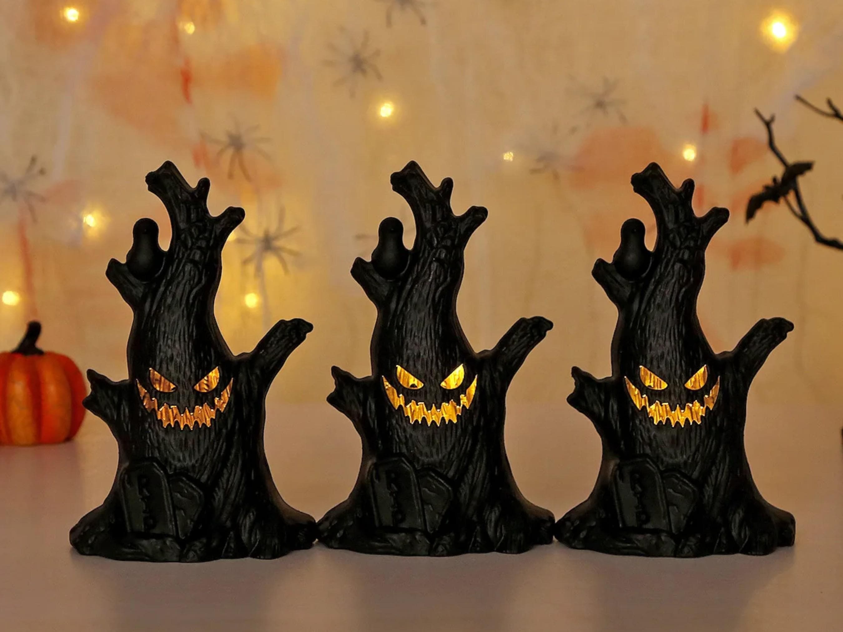 Halloween Ghost Tree LED Slippers - Spooky Glow Lights for Parties, Ideal Holiday Gift