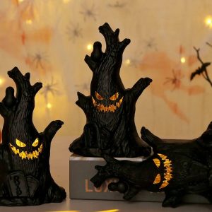 Halloween Ghost Tree LED Slippers - Spooky Glow Lights for Parties, Ideal Holiday Gift