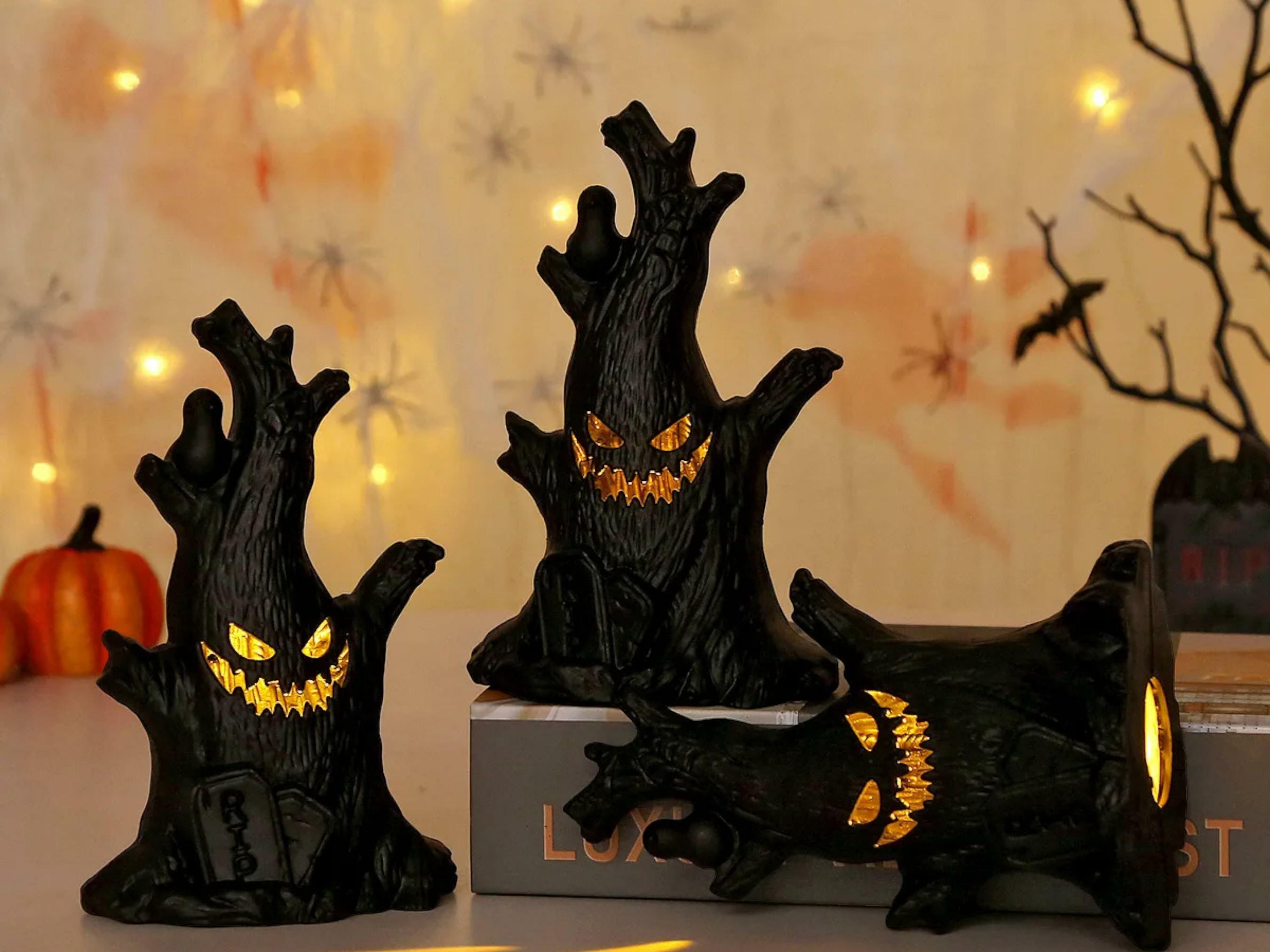 Halloween Ghost Tree LED Slippers - Spooky Glow Lights for Parties, Ideal Holiday Gift