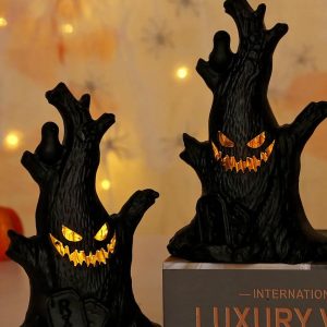 Halloween Ghost Tree LED Slippers - Spooky Glow Lights for Parties, Ideal Holiday Gift