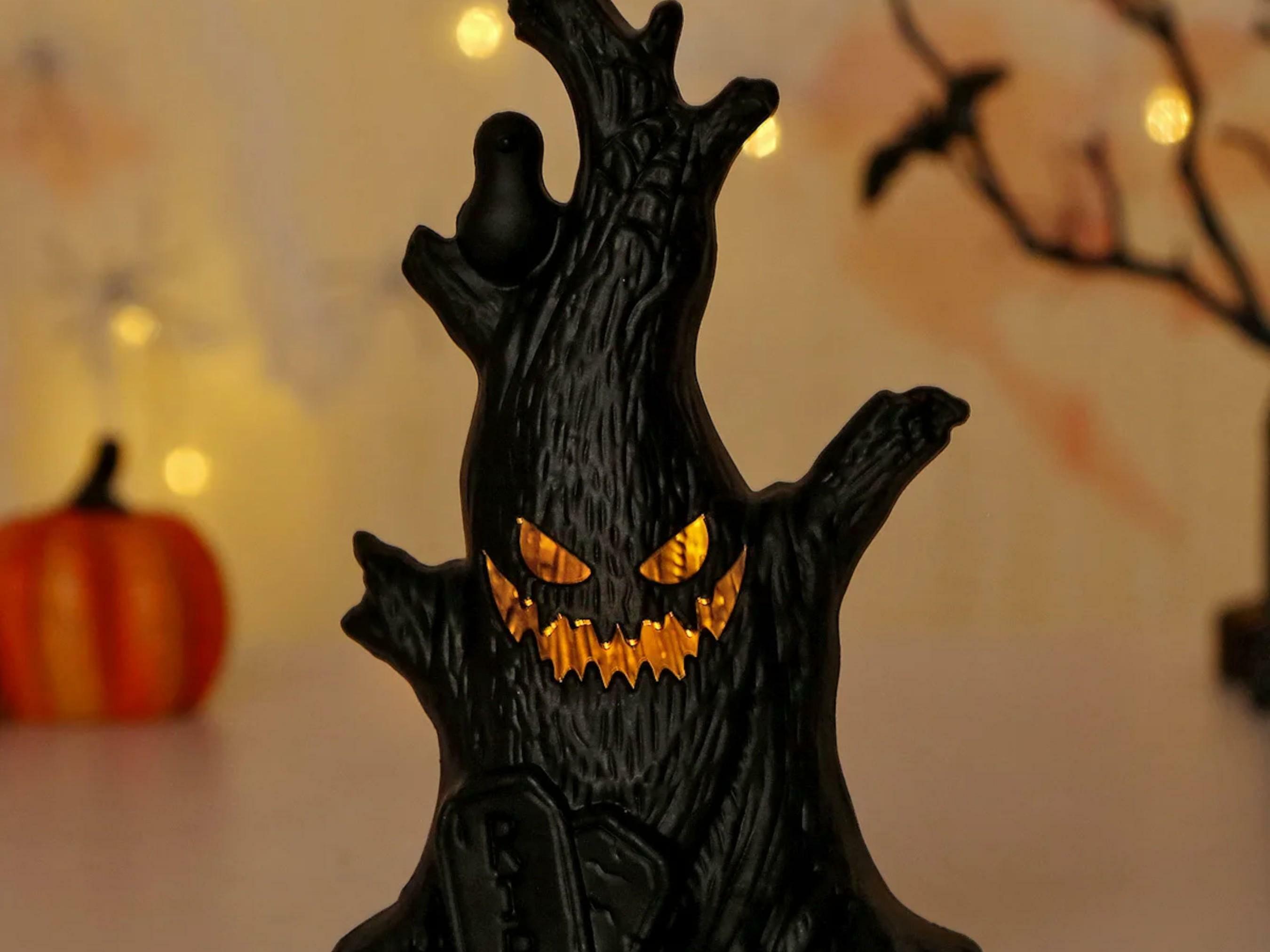 Halloween Ghost Tree LED Slippers - Spooky Glow Lights for Parties, Ideal Holiday Gift