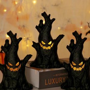 Halloween Ghost Tree LED Slippers - Spooky Glow Lights for Parties, Ideal Holiday Gift