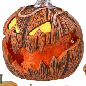 Halloween LED Pumpkin Lantern with Spooky Sounds and Lights - Perfect Home Decor for Parties Events