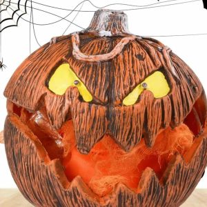 Halloween LED Pumpkin Lantern with Spooky Sounds and Lights - Perfect Home Decor for Parties Events