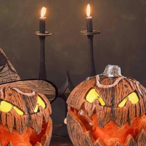 Halloween LED Pumpkin Lantern with Spooky Sounds and Lights - Perfect Home Decor for Parties Events