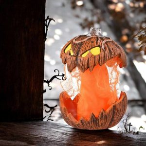 Halloween LED Pumpkin Lantern with Spooky Sounds and Lights - Perfect Home Decor for Parties Events