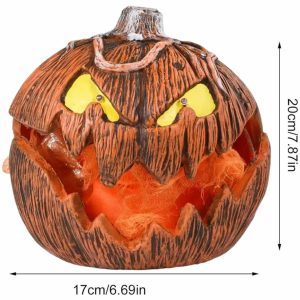 Halloween LED Pumpkin Lantern with Spooky Sounds and Lights - Perfect Home Decor for Parties Events