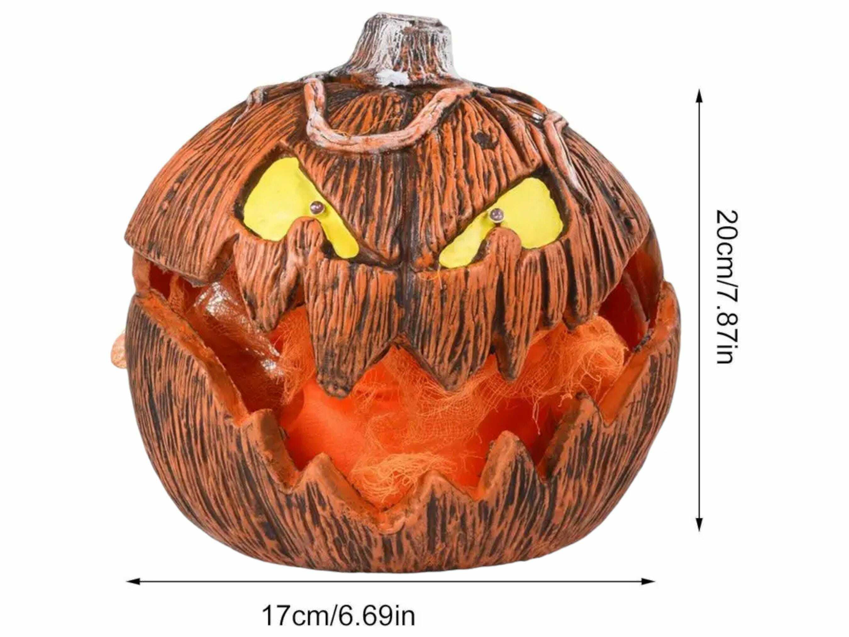 Halloween LED Pumpkin Lantern with Spooky Sounds and Lights - Perfect Home Decor for Parties Events