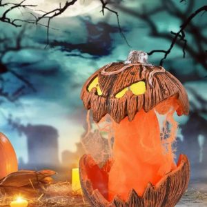 Halloween LED Pumpkin Lantern with Spooky Sounds and Lights - Perfect Home Decor for Parties Events