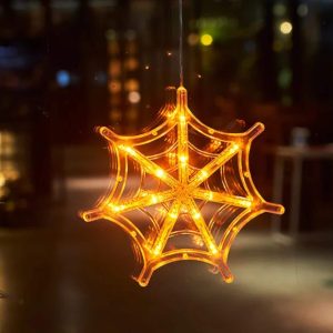 Halloween LED Window Lights - Pumpkin, Spider, Ghost & Witch Hat Decor for Home & Party