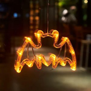 Halloween LED Window Lights - Pumpkin, Spider, Ghost & Witch Hat Decor for Home & Party