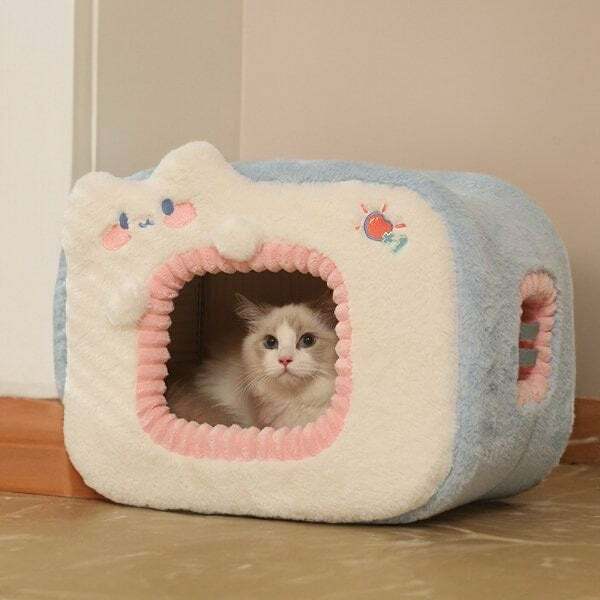 Kawaii Soft and Warm Cat & Small Dog House - Cozy Pet Bed, Perfect Gifts