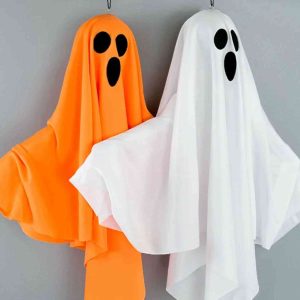 LED Glow Ghost Hanging Decoration for Halloween - Spooky Indoor/Outdoor Haunted House Prop