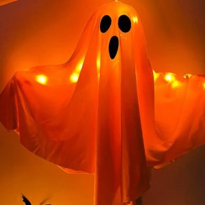 LED Glow Ghost Hanging Decoration for Halloween - Spooky Indoor/Outdoor Haunted House Prop