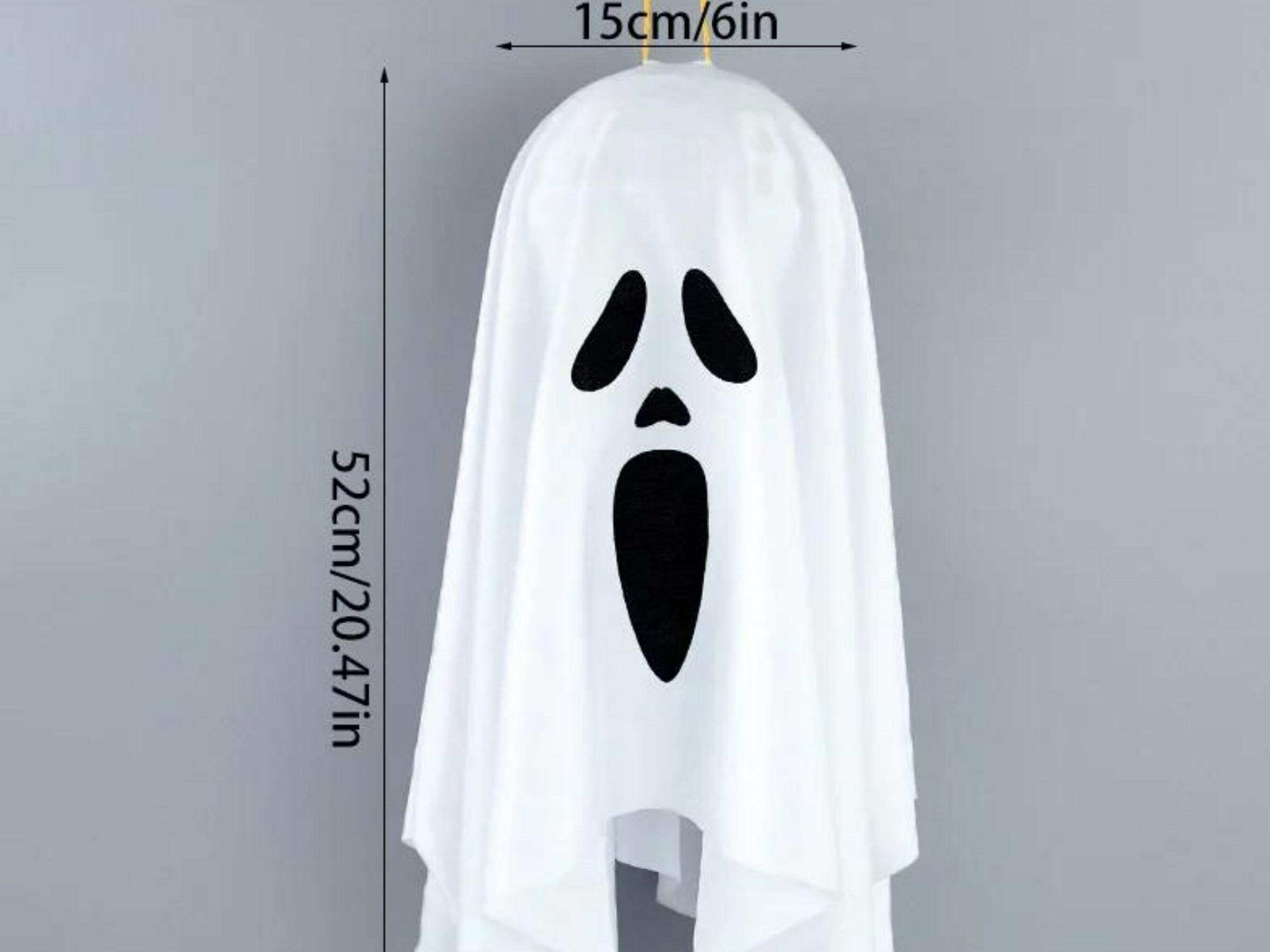 LED Glow Ghost Hanging Decoration for Halloween - Spooky Indoor/Outdoor Haunted House Prop