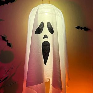 LED Glow Ghost Hanging Decoration for Halloween - Spooky Indoor/Outdoor Haunted House Prop