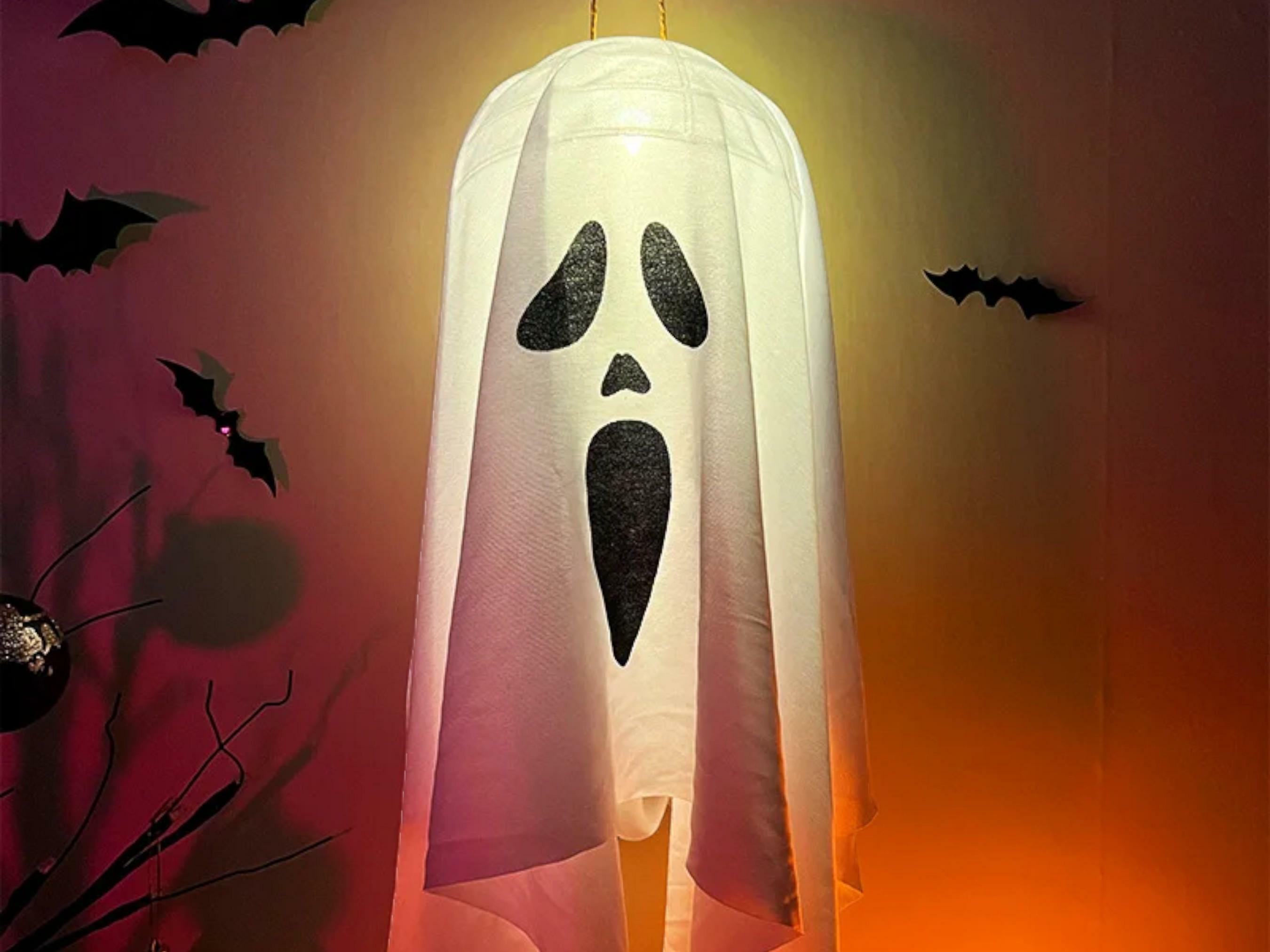 LED Glow Ghost Hanging Decoration for Halloween - Spooky Indoor/Outdoor Haunted House Prop