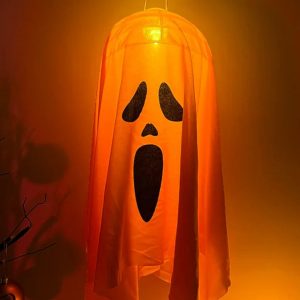 LED Glow Ghost Hanging Decoration for Halloween - Spooky Indoor/Outdoor Haunted House Prop