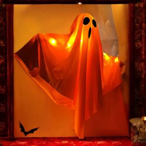 LED Glow Ghost Hanging Decoration for Halloween - Spooky Indoor/Outdoor Haunted House Prop