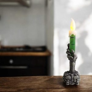 LED Skeleton and Ghost Candles - Spooky Pumpkin Party Decor for Halloween Celebrations