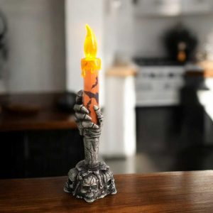 LED Skeleton and Ghost Candles - Spooky Pumpkin Party Decor for Halloween Celebrations