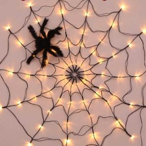 LED Spider Web String Lights with Remote - 8 Modes for Indoor/Outdoor Halloween Decor Gift