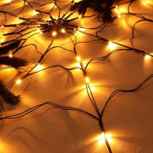 LED Spider Web String Lights with Remote - 8 Modes for Indoor/Outdoor Halloween Decor Gift