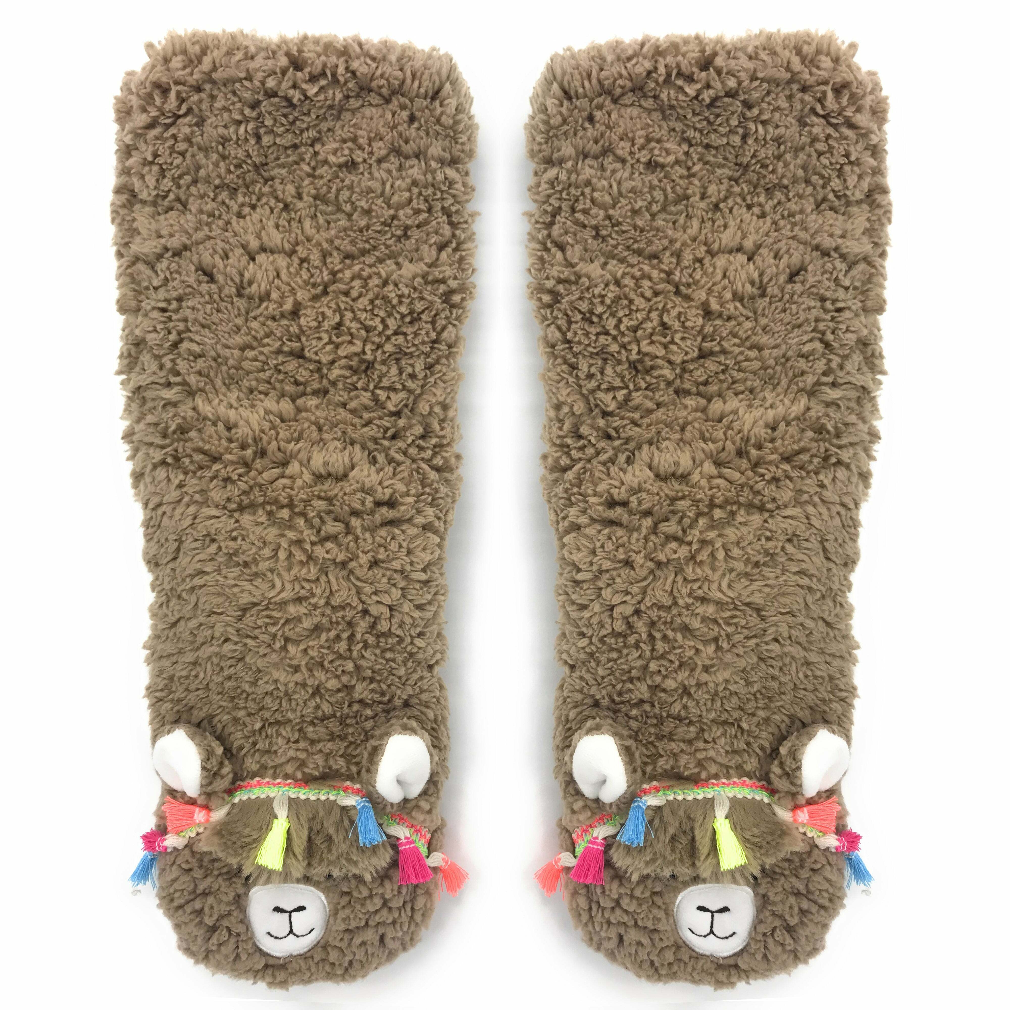 Llama Call You Plush Slipper Socks - Perfect Gift for Halloween, Christmas, Valentine