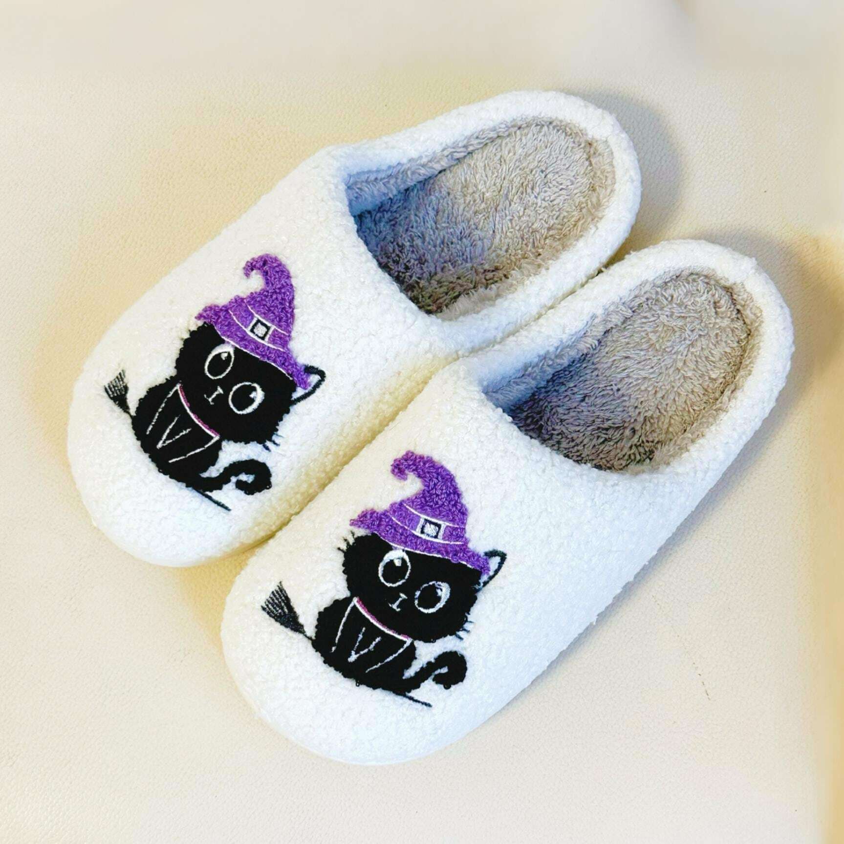 Magic Hat Cat Women’s Slippers - Cozy Kitten Shoes for Halloween, Christmas, and Valentine Gifts