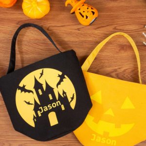 Personalized Halloween Tote Bag - Custom Linen Trick or Treat Bag, Perfect Gift for Loved Ones